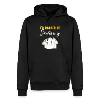 Esquisse Dessin Doodling Dessiner Dessinateur - Sweat à capuche Premium bio Homme - noir - Devant - Nico (187cm)