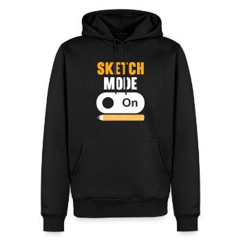 Esquisse Dessin Doodling Dessiner Dessinateur - Sweat à capuche Premium bio Homme - noir - Devant - Nico (187cm)