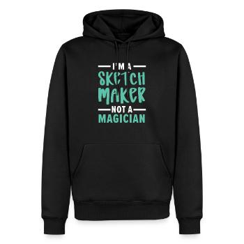 Esquisse Dessin Doodling Dessiner Dessinateur - Sweat à capuche Premium bio Homme - noir - Devant - Nico (187cm)