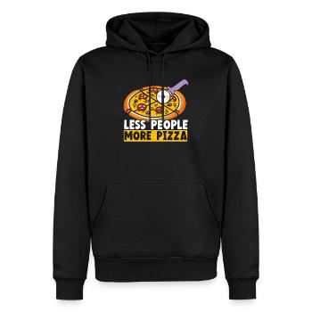 Weniger Menschen Mehr Pizzaliebhaber Italienisches Essen - Männer Premium Bio Hoodie - Schwarz - Vorne - Nico (187cm)