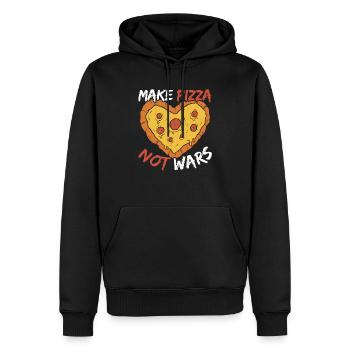 Faire de la pizza pas des guerres Pizza Lover Cuisine italienne - Sweat à capuche Premium bio Homme - noir - Devant - Nico (187cm)