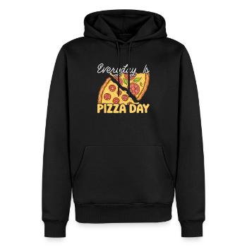 Tous les jours est Pizza Day Pizza Lover Italian Food - Sweat à capuche Premium bio Homme - noir - Devant - Nico (187cm)