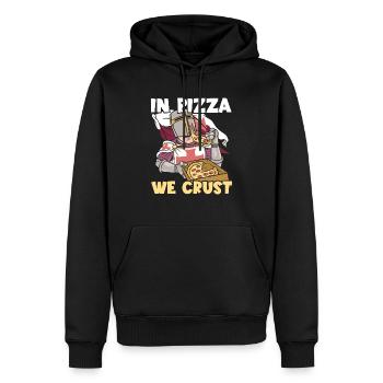 Dans Pizza We Crust Pizza J’adore Pizza Cuisine italienne - Sweat à capuche Premium bio Homme - noir - Devant - Nico (187cm)