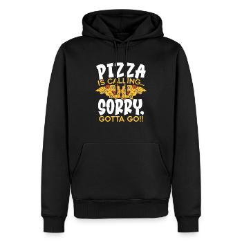 Pizza Eater Pepperoni Pizza Lover Italian Food - Sweat à capuche Premium bio Homme - noir - Devant - Nico (187cm)