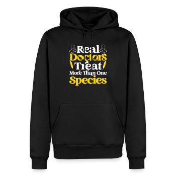 Echte Ärzte behandeln mehr als eine Tierart Tierarzt - Männer Premium Bio Hoodie - Schwarz - Vorne - Nico (187cm)