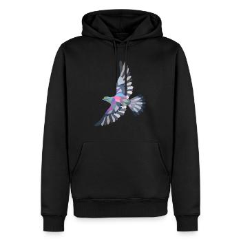 pigeon vole - Sweat à capuche Premium bio Homme - noir - Devant - Nico (187cm)