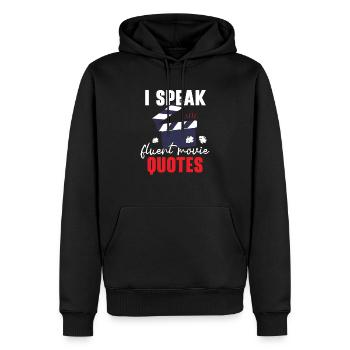 Je parle couramment Citations de films Film Cinéma - Sweat à capuche Premium bio Homme - noir - Devant - Nico (187cm)