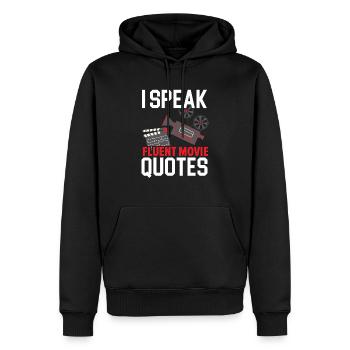 Je parle couramment Citations de films Film Cinéma - Sweat à capuche Premium bio Homme - noir - Devant - Nico (187cm)