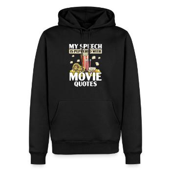 Mon discours est parsemé de citations de films cinéma - Sweat à capuche Premium bio Homme - noir - Devant - Nico (187cm)