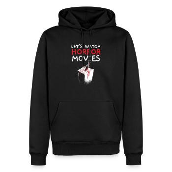 Regardons films d’horreur cinéma cinéphile amateur de films - Sweat à capuche Premium bio Homme - noir - Devant - Nico (187cm)