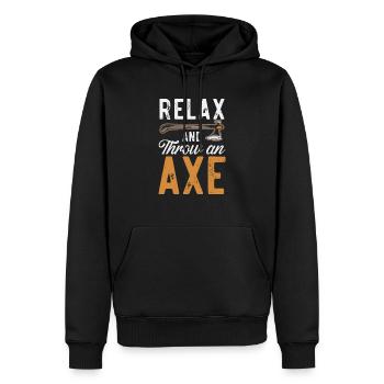 Axt werfen Beil Werfer Axt Wurf Holzfäller - Männer Premium Bio Hoodie - Schwarz - Vorne - Nico (187cm)