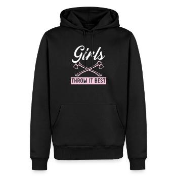 Axt werfen Beil Werfer Axt Wurf Holzfäller - Männer Premium Bio Hoodie - Schwarz - Vorne - Nico (187cm)