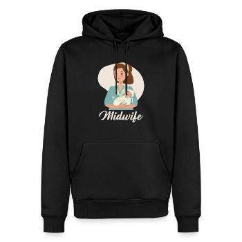 Profession de sage-femme Nouveau-né Accouchement sage-femme - Sweat à capuche Premium bio Homme - noir - Devant - Nico (187cm)