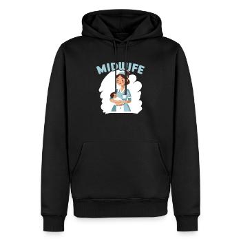 Profession de sage-femme Nouveau-né Accouchement sage-femme - Sweat à capuche Premium bio Homme - noir - Devant - Nico (187cm)