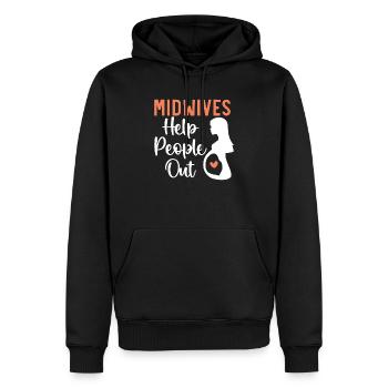 Profession de sage-femme Nouveau-né Accouchement sage-femme - Sweat à capuche Premium bio Homme - noir - Devant - Nico (187cm)