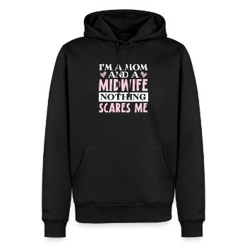 Profession de sage-femme Nouveau-né Accouchement sage-femme - Sweat à capuche Premium bio Homme - noir - Devant - Nico (187cm)