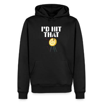 J’avais frappé cet arc archer tirer flèche archer tir à l’arc tir à l’arc - Sweat à capuche Premium bio Homme - noir - Devant - Nico (187cm)