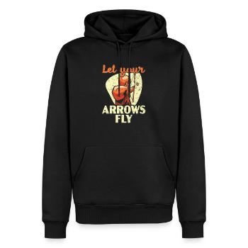 Let Your Arrows Fly Bow Archer Bowman Archery - Men’s Premium Organic Hoodie - black - Front - Nico (187cm)