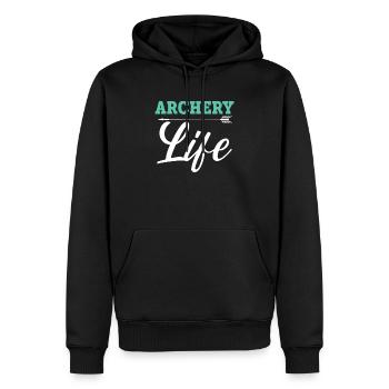 Archery Life Bow Hunter Archer Shoot Arrow Bowman - Men’s Premium Organic Hoodie - black - Front - Nico (187cm)