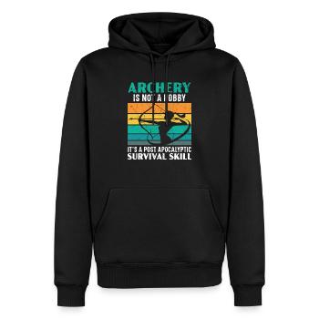 Archery Bow Hunter Archer Shoot Arrow Bowman - Men’s Premium Organic Hoodie - black - Front - Nico (187cm)