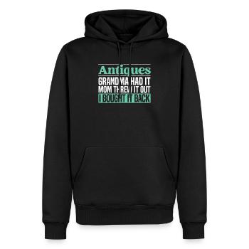 Antiquing Antique Lover Antique Hunting Antiquer - Sweat à capuche Premium bio Homme - noir - Devant - Nico (187cm)