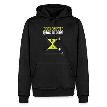 Économiste Professeur d’économie Profession Économie - Sweat à capuche Premium bio Homme - noir - Devant - Nico (187cm)