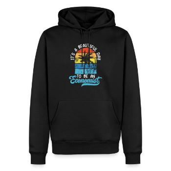 Économiste Professeur d’économie Profession Économie - Sweat à capuche Premium bio Homme - noir - Devant - Nico (187cm)