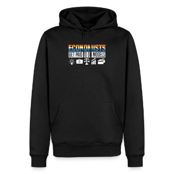 Économiste Professeur d’économie Profession Économie - Sweat à capuche Premium bio Homme - noir - Devant - Nico (187cm)