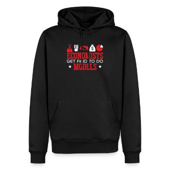 Économiste Professeur d’économie Profession Économie - Sweat à capuche Premium bio Homme - noir - Devant - Nico (187cm)