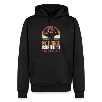 Forgeron Marteau Forgeron Forger Forge - Sweat à capuche Premium bio Homme - noir - Devant - Nico (187cm)