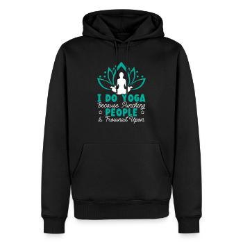 Yoga Méditation Fitness Entraînement Instructeur de yoga - Sweat à capuche Premium bio Homme - noir - Devant - Nico (187cm)