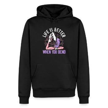 Yoga Méditation Fitness Entraînement Instructeur de yoga - Sweat à capuche Premium bio Homme - noir - Devant - Nico (187cm)