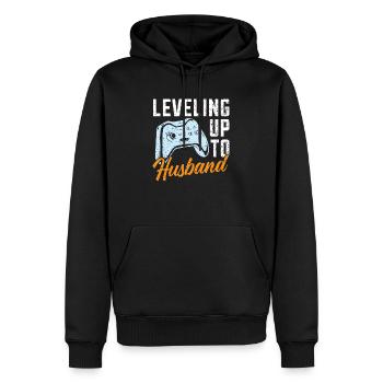 Mariage le jour du mariage des mariés Mariage juste marié - Sweat à capuche Premium bio Homme - noir - Devant - Nico (187cm)