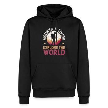 Wandern Berge Klettern Wandertrek Ich liebe Wandern - Männer Premium Bio Hoodie - Schwarz - Vorne - Nico (187cm)