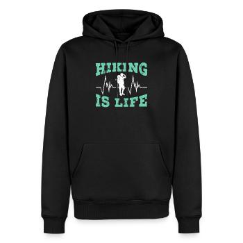 Wandern Berge Klettern Wandertrek Ich liebe Wandern - Männer Premium Bio Hoodie - Schwarz - Vorne - Nico (187cm)