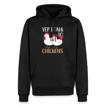 Poulet fermier Poulet Chuchoteur Animal de la ferme - Sweat à capuche Premium bio Homme - noir - Devant - Nico (187cm)