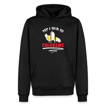 Hühnerbauer Hühnerflüsterer Bauernhoftier - Männer Premium Bio Hoodie - Schwarz - Vorne - Nico (187cm)