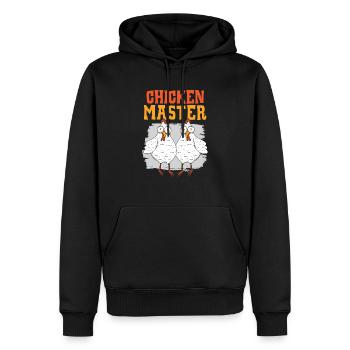 Hühnerbauer Hühnerflüsterer Bauernhoftier - Männer Premium Bio Hoodie - Schwarz - Vorne - Nico (187cm)