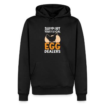 Poulet fermier Poulet Chuchoteur Animal de la ferme - Sweat à capuche Premium bio Homme - noir - Devant - Nico (187cm)