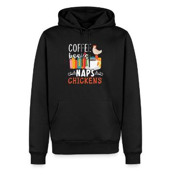 Hühnerbauer Hühnerflüsterer Bauernhoftier - Männer Premium Bio Hoodie - Schwarz - Vorne - Nico (187cm)