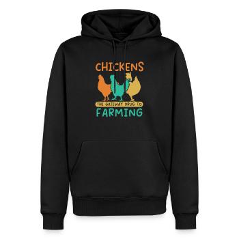 Hühnerbauer Hühnerflüsterer Bauernhoftier - Männer Premium Bio Hoodie - Schwarz - Vorne - Nico (187cm)