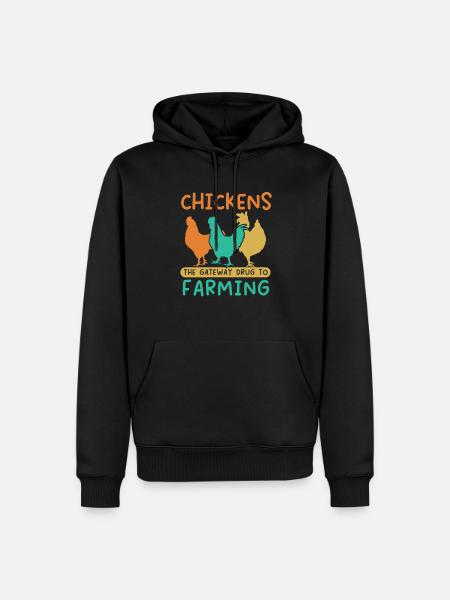 Hühnerbauer Hühnerflüsterer Bauernhoftier - Männer Premium Bio Hoodie - Schwarz