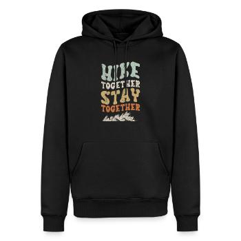 Wandern Paar Wandern Kumpel Bergsteigen Wanderer - Männer Premium Bio Hoodie - Schwarz - Vorne - Nico (187cm)