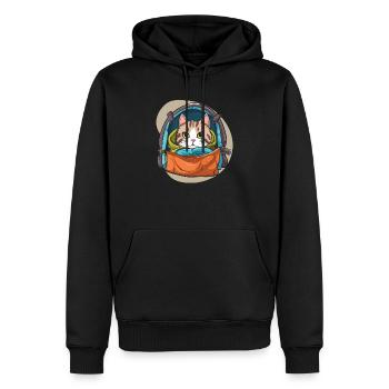 Wandern Katze Wanderer Katzenbesitzer Bergsteigen Wanderer - Männer Premium Bio Hoodie - Schwarz - Vorne - Nico (187cm)