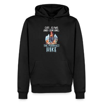 Wandern Katze Wanderer Katzenbesitzer Bergsteigen Wanderer - Männer Premium Bio Hoodie - Schwarz - Vorne - Nico (187cm)