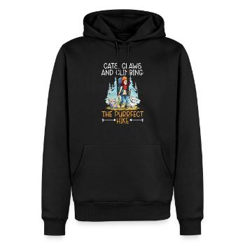 Wandern Katze Wanderer Katzenbesitzer Bergsteigen Wanderer - Männer Premium Bio Hoodie - Schwarz - Vorne - Nico (187cm)