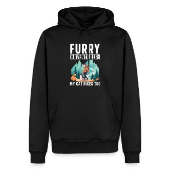Wandern Katze Wanderer Katzenbesitzer Bergsteiger Wanderer - Männer Premium Bio Hoodie - Schwarz - Vorne - Nico (187cm)
