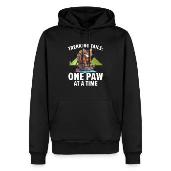 Wandern Katze Wanderer Katzenbesitzer Bergsteiger Wanderer - Männer Premium Bio Hoodie - Schwarz - Vorne - Nico (187cm)
