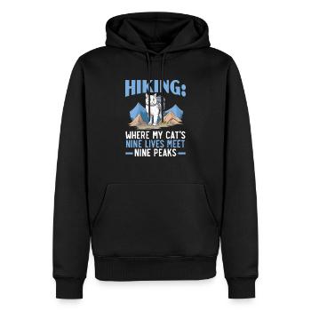 Wandern Katze Wanderer Katzenbesitzer Bergsteigen Wanderer - Männer Premium Bio Hoodie - Schwarz - Vorne - Nico (187cm)
