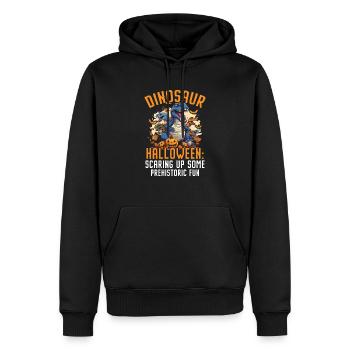 Dinosaure Halloween Trick Or Treat Dino Lover - Sweat à capuche Premium bio Homme - noir - Devant - Nico (187cm)